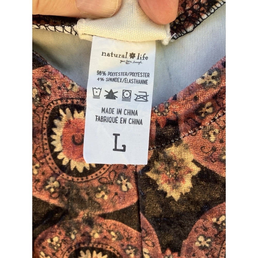 Natural Life Velour Boho Harem Jumpsuit Women's Size L - Medallion Print - Picture 7 of 7